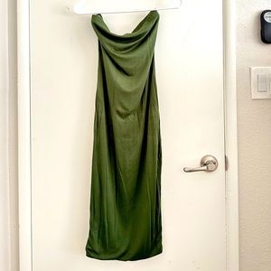 Olive green midi dress